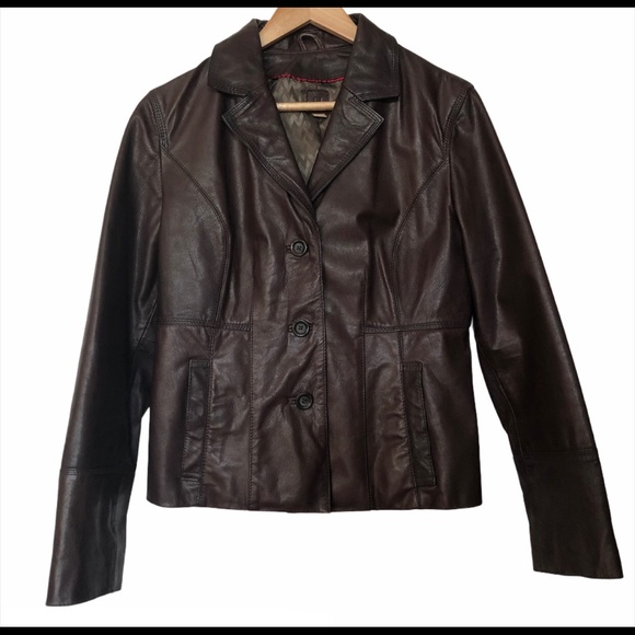 Wilsons Leather Jackets & Blazers - Wilson Dark Brown Leather Blazer Jacket Size Large